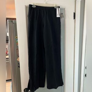 soft surroundings Key Biscayne Wide Leg Gauze Pants Black